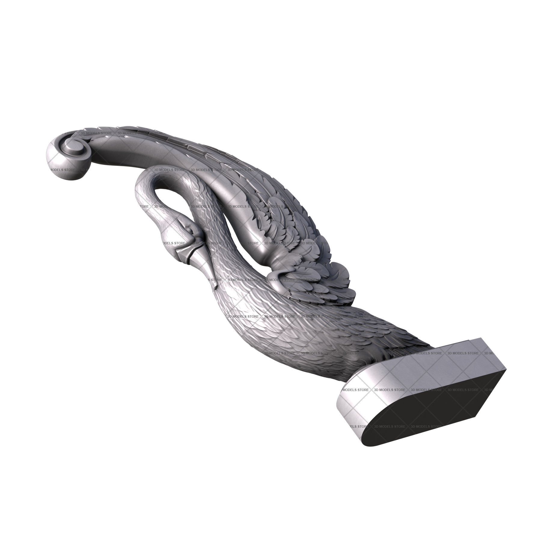 Мебельные ножки лебедь, 3d модель для ЧПУ