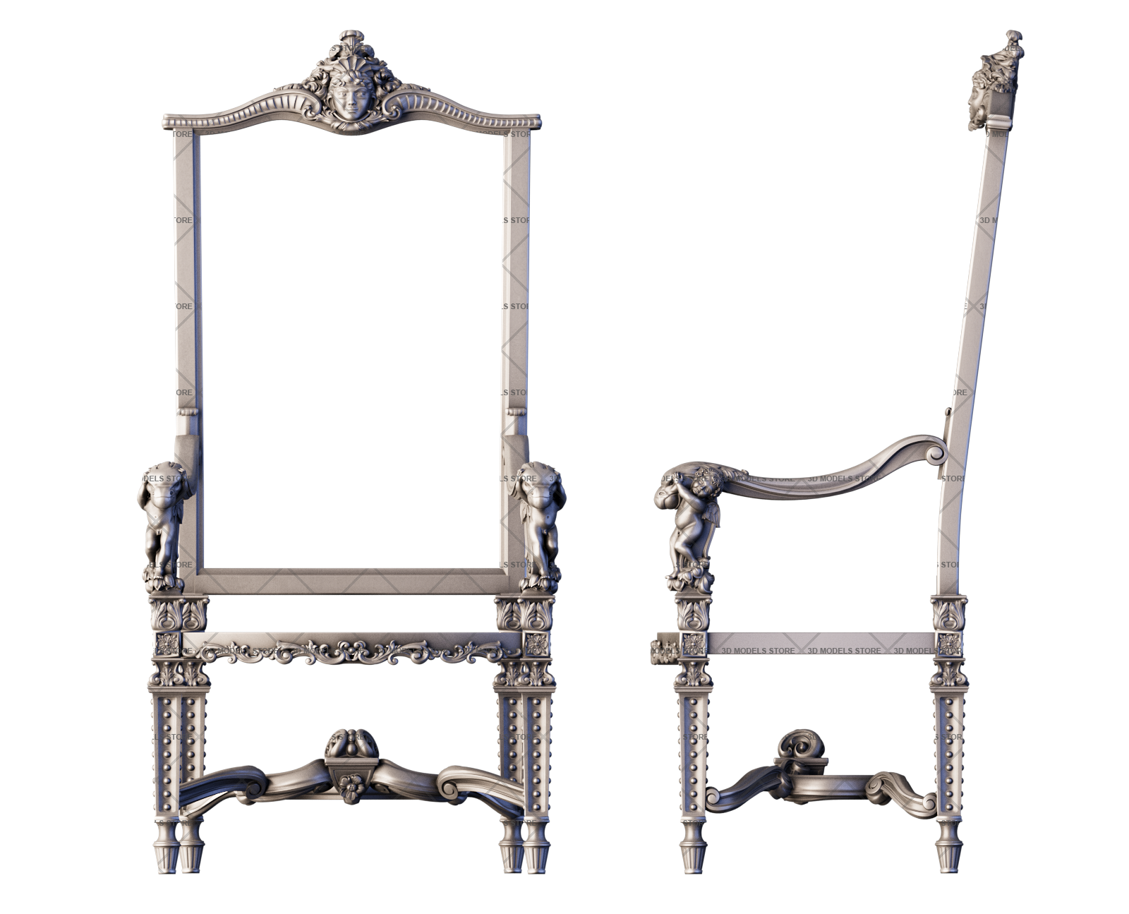 Кресло Тони Монтана (Лицо со шрамом), 3d модель для ЧПУ