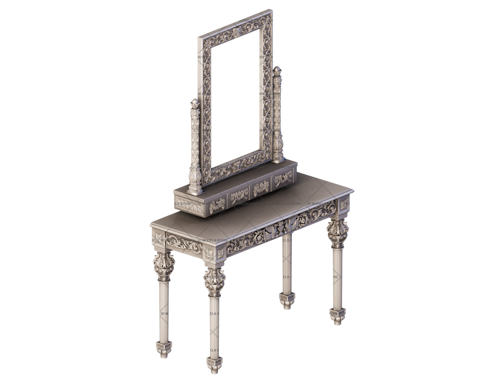 Комплект мебели рама и стол, - 3d stl модель