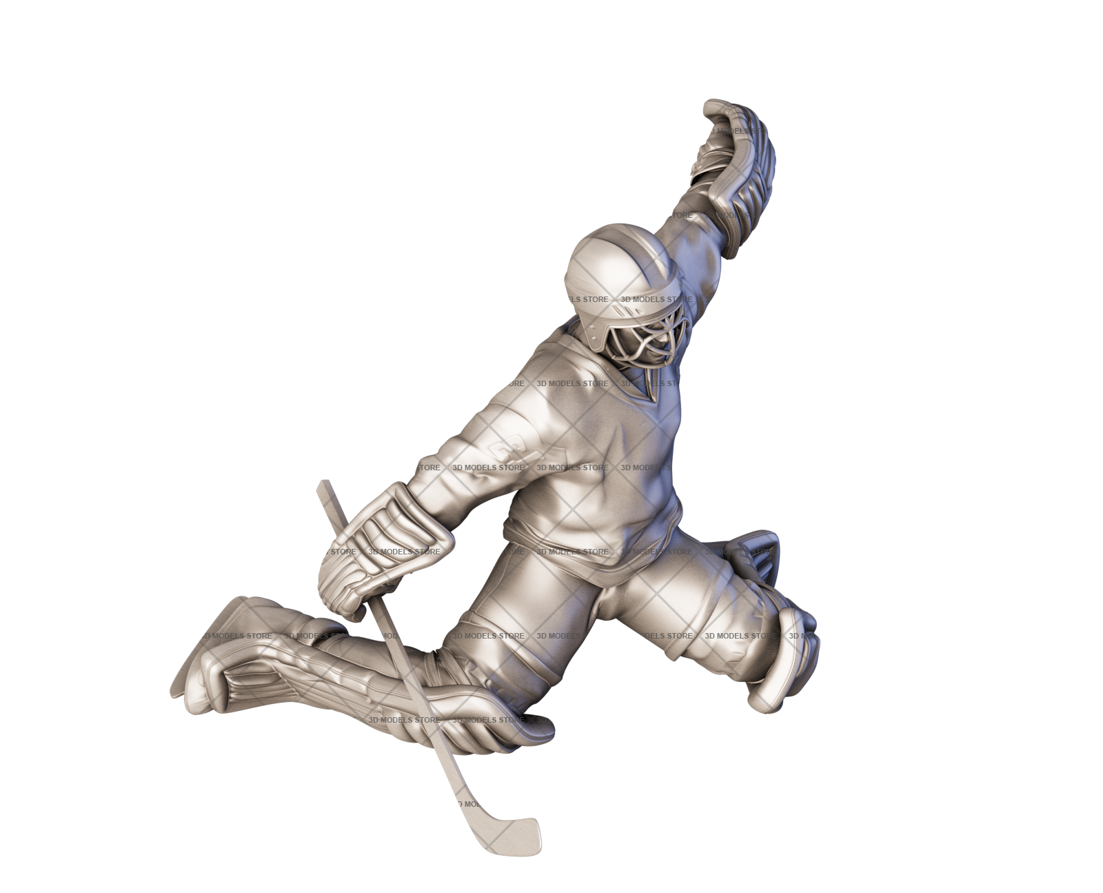 Скульптура Хоккеист, 3d модель для ЧПУ