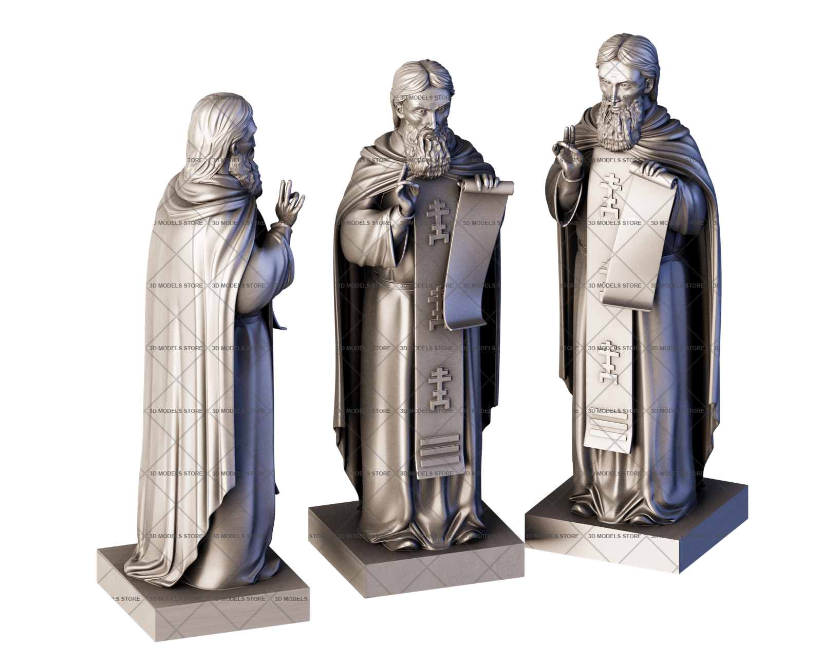 Скульптура Святой Сергий Радонежский, 3d модель для ЧПУ