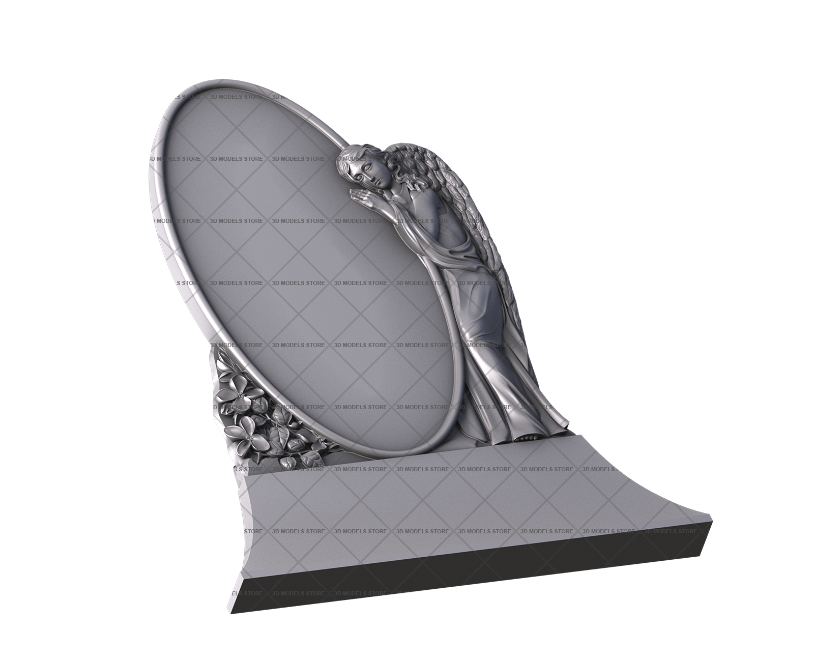 Памятник с ангелом, 3D (stl) модель
