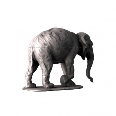 Скульптура слона, 3d модель для ЧПУ